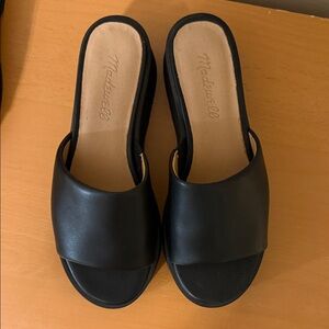 Madewell Black Leather Mules